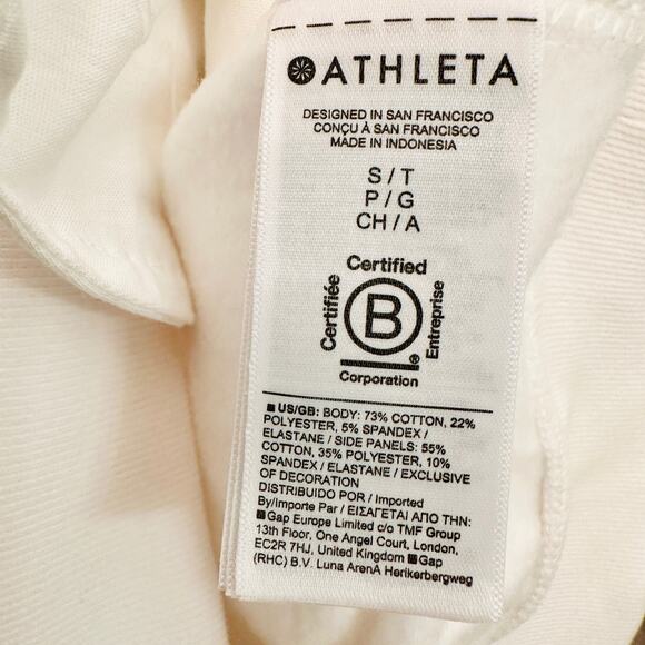 ATHLETA NWT Power Of She Forever Fleece 1/4 Zip Up White Sweatshirt Hoodie Small - Picture 11 of 12